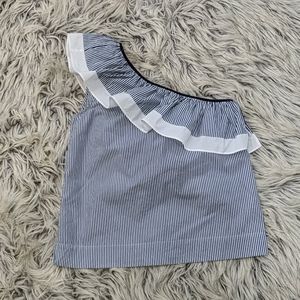 J.Crew Asymmetrical Ruffle top.